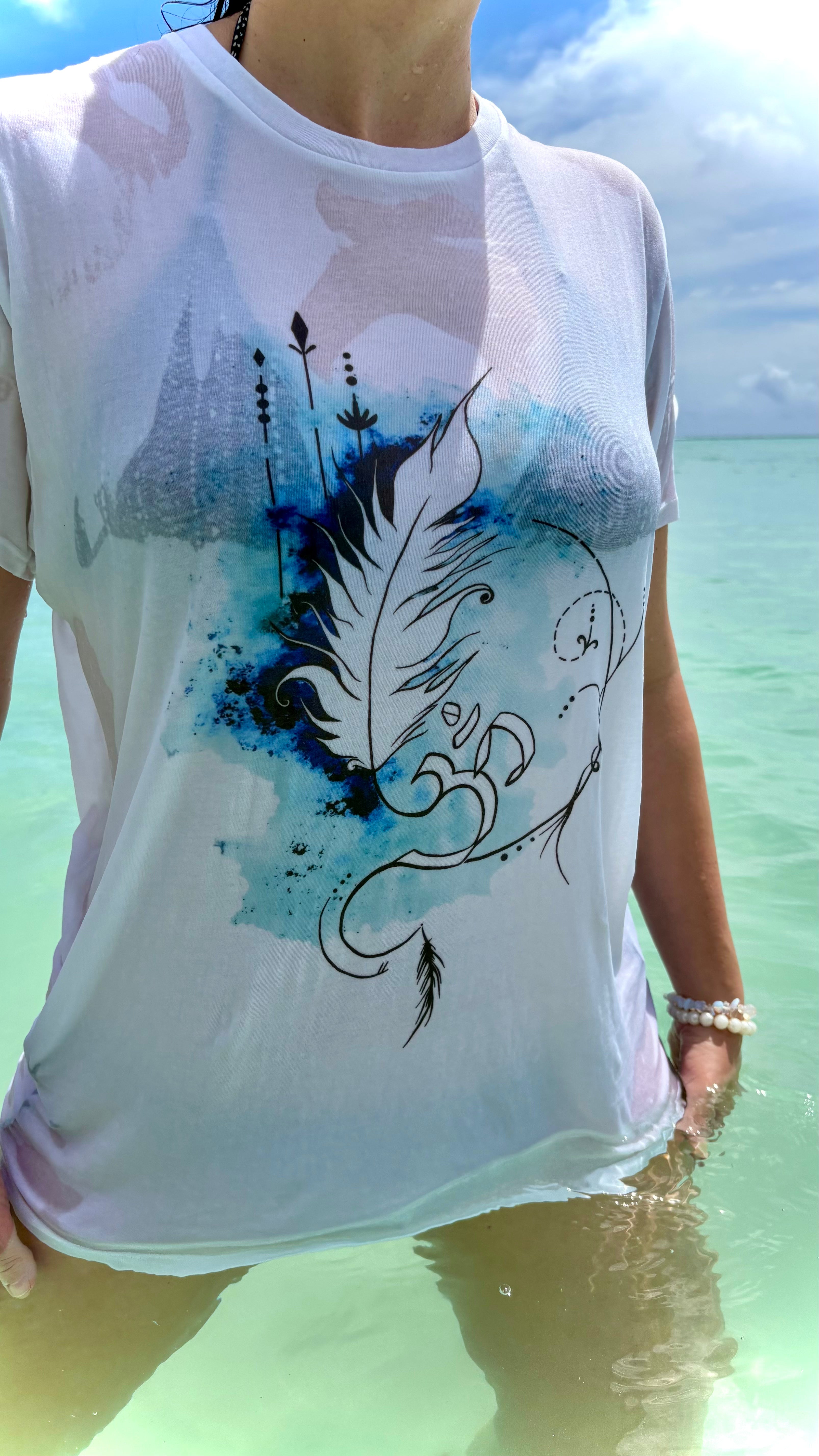 Feather of Inspiration Recycled blend Unisex Crewneck T-shirt