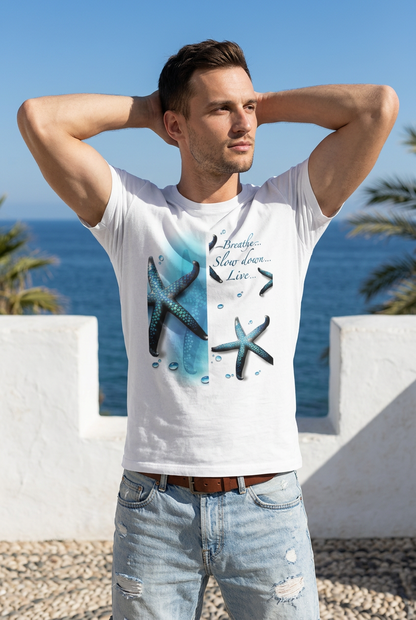 Breathe, Slow down, Live…Unisex T-shirt