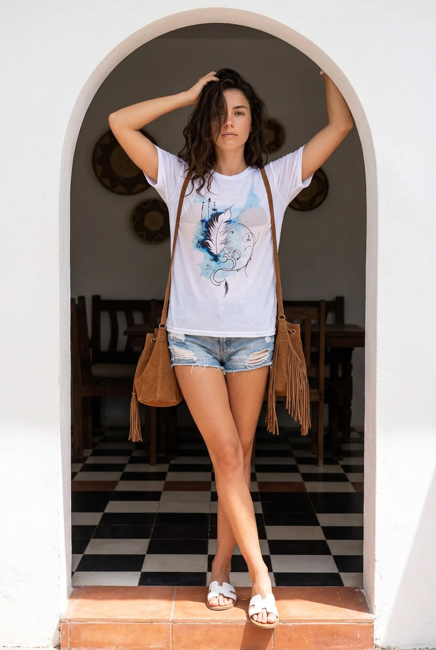 Feather of Inspiration Recycled blend Unisex Crewneck T-shirt