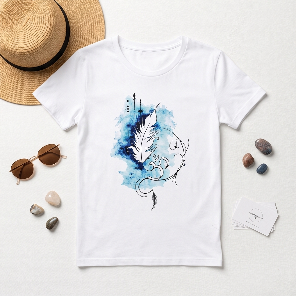 Feather of Inspiration Recycled blend Unisex Crewneck T-shirt