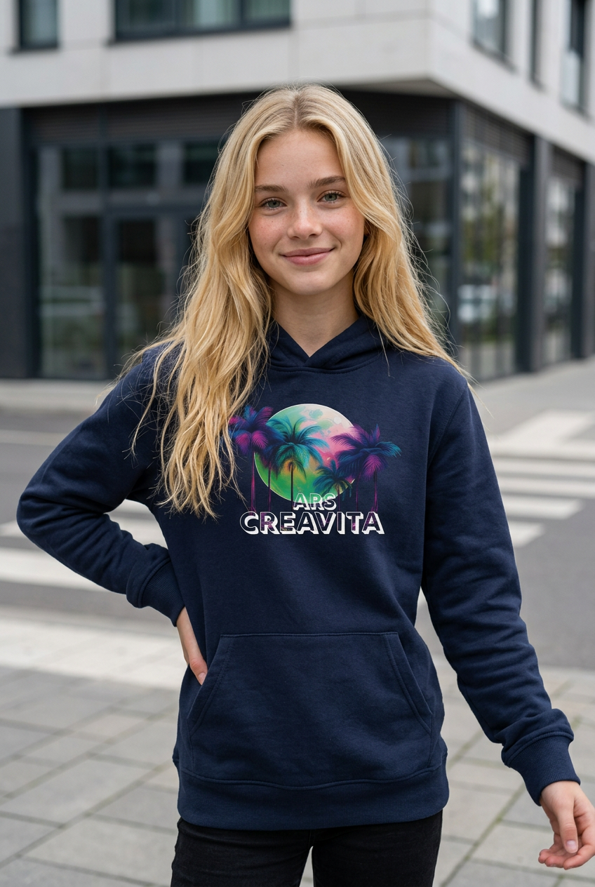 Dětská mikina s kapucí ze směsi recyklovaných materiálů Ars CreaVita