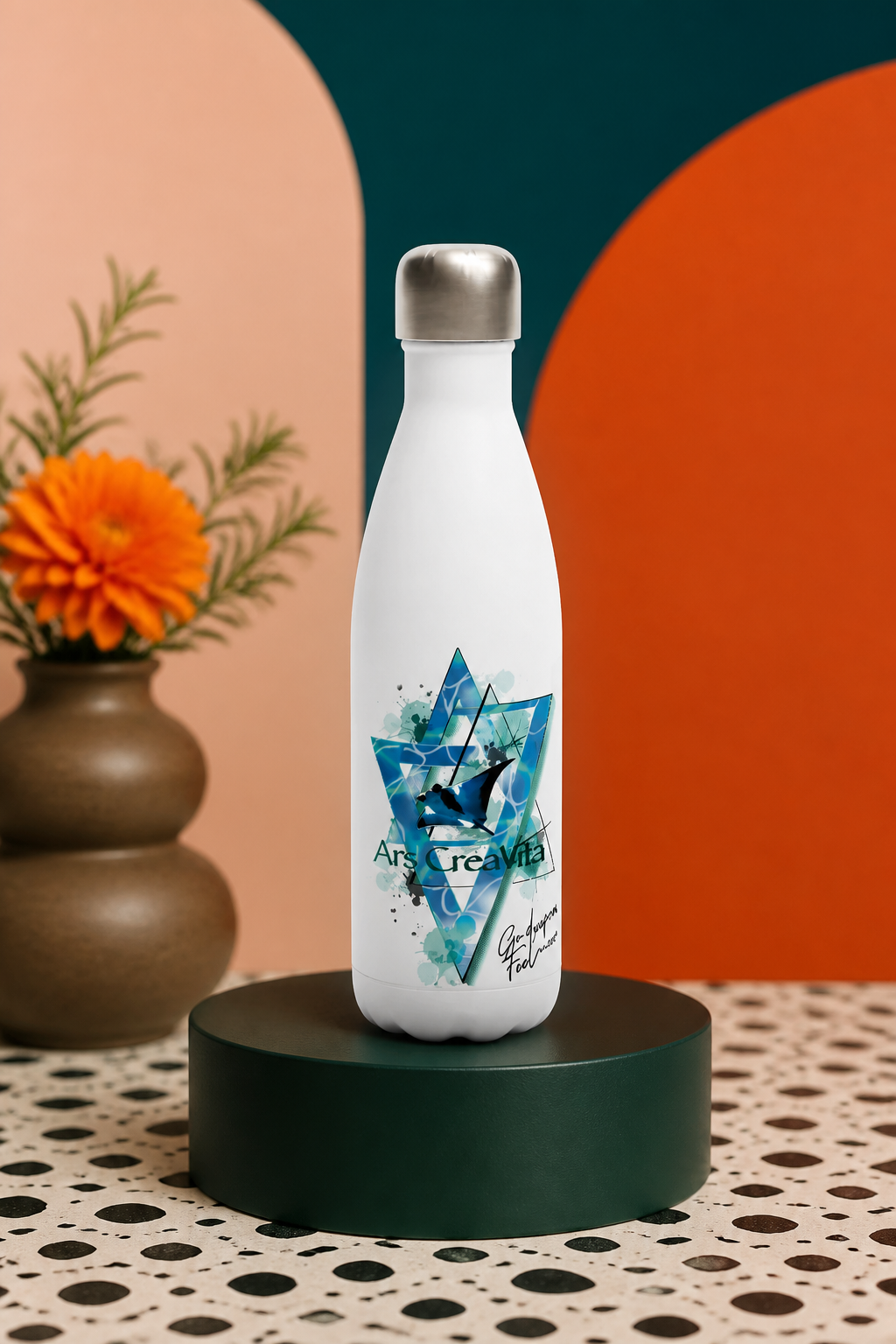 Bílá nerezová láhev na vodu (cca 500 ml) Manta
