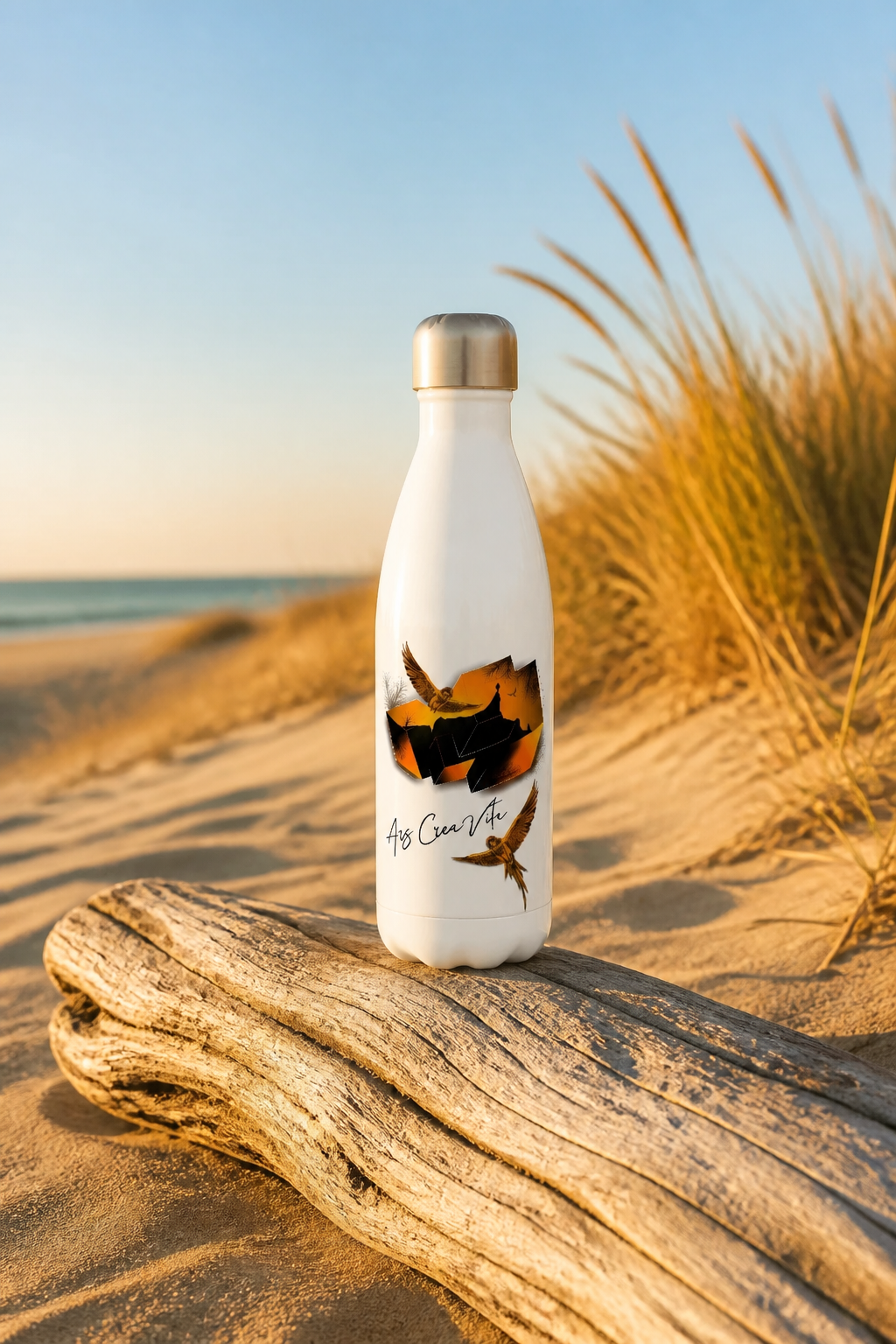 Bílá nerezová láhev na vodu (cca 500 ml) Sunset Echo