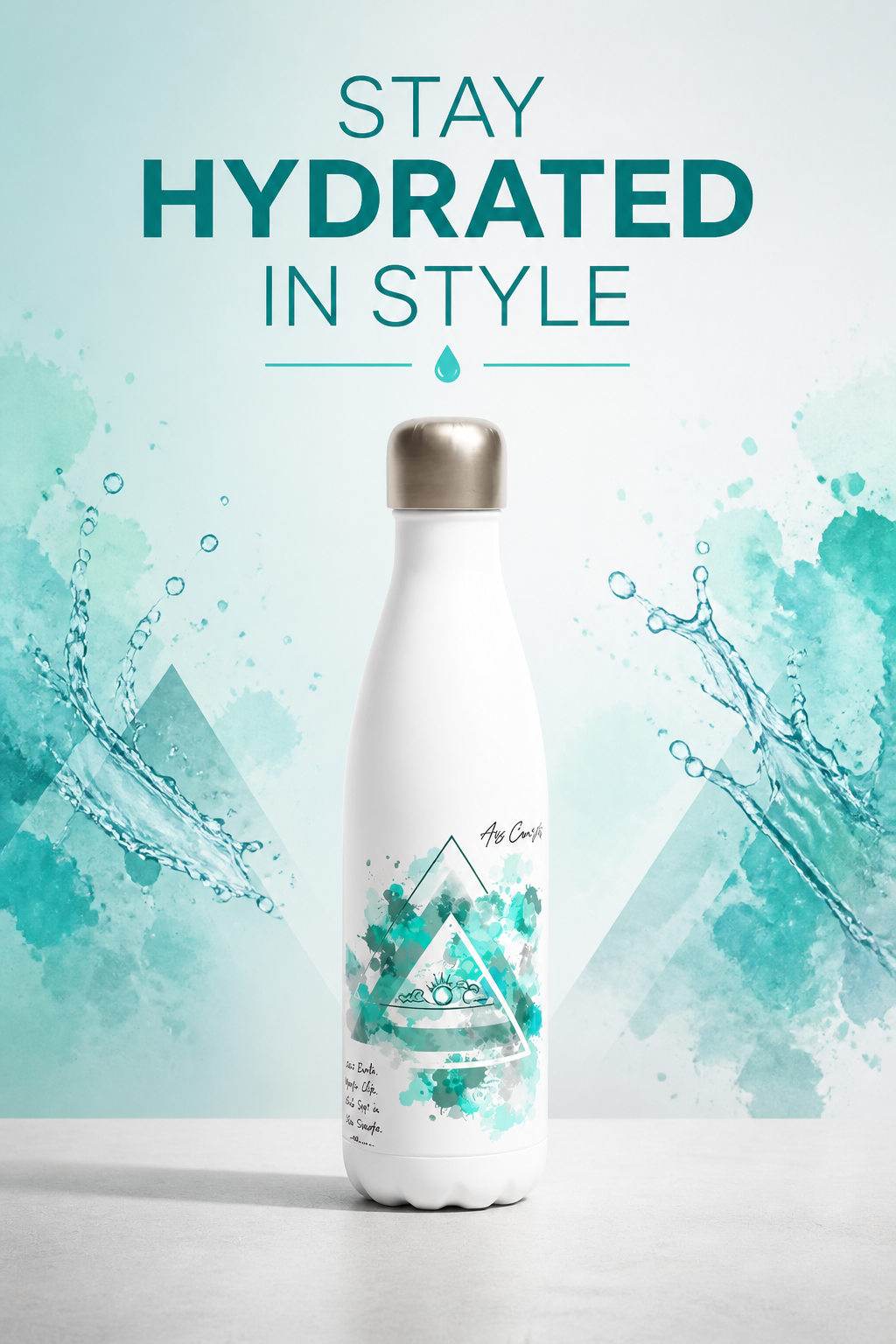 Bílá nerezová láhev na vodu(cca 500 ml)  Energy of Calm