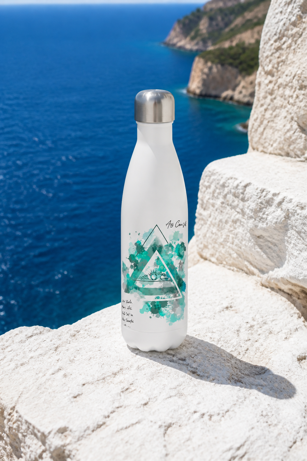 Bílá nerezová láhev na vodu(cca 500 ml)  Energy of Calm