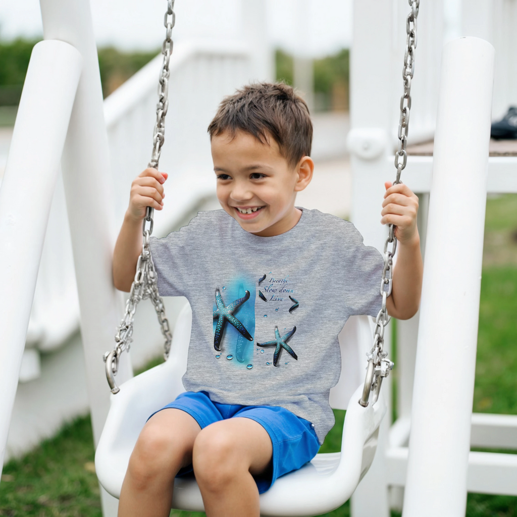 Kids T-shirt Breathe, Slow down, Live…