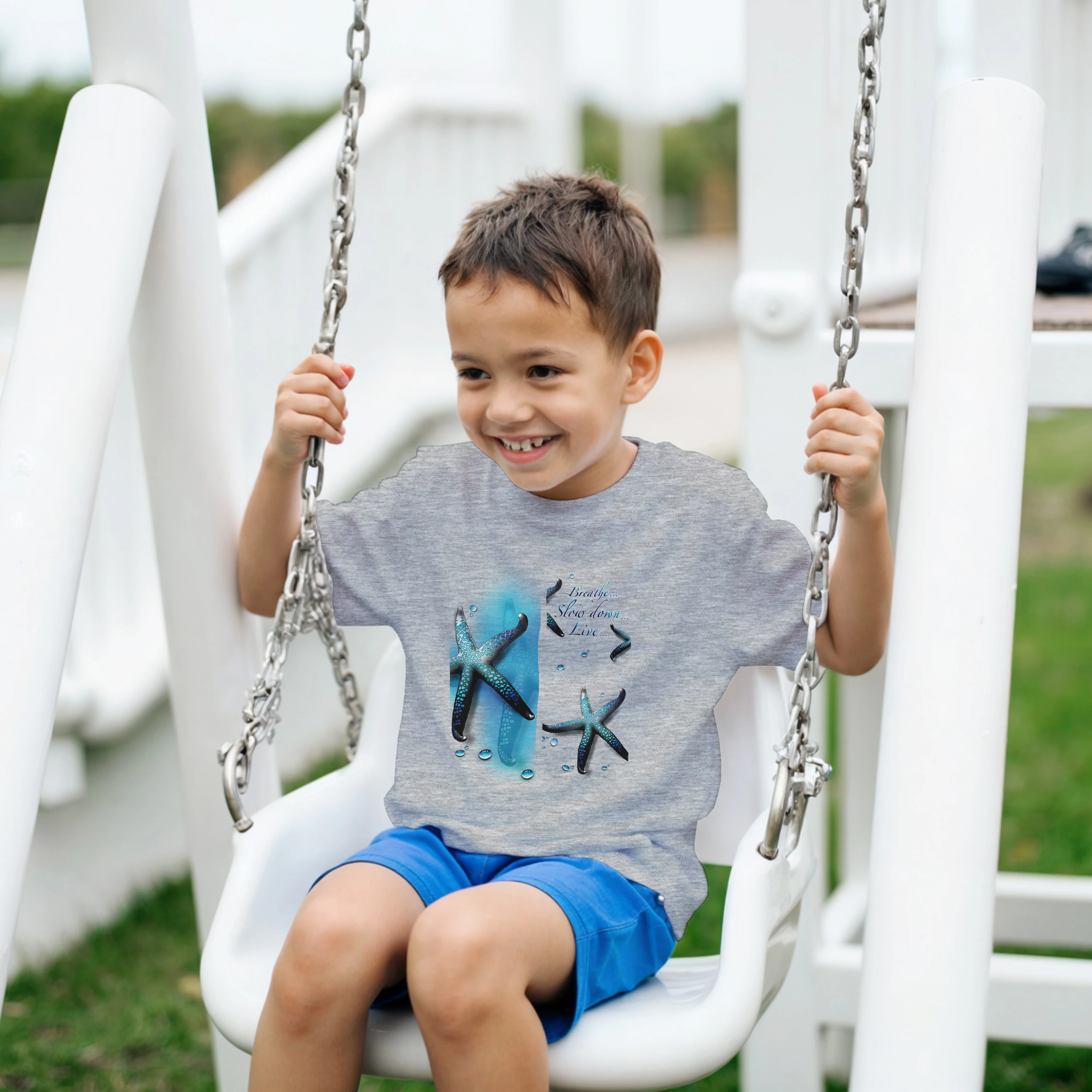Kids T-shirt Breathe, Slow down, Live…