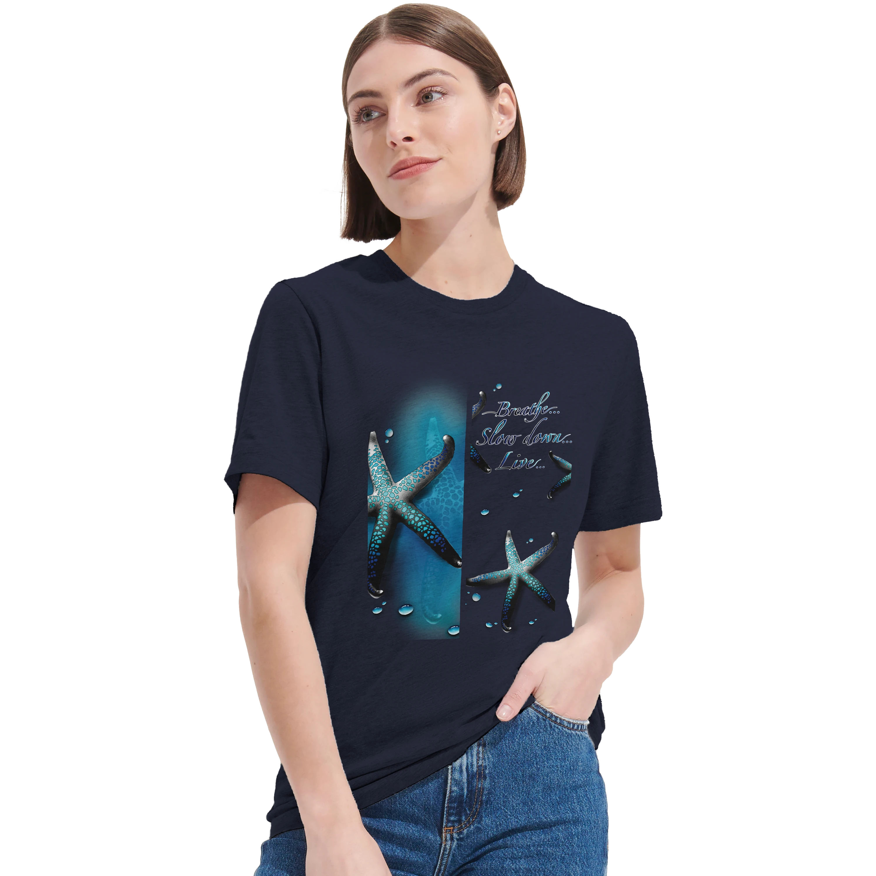 Breathe, Slow down, Live…Unisex T-shirt