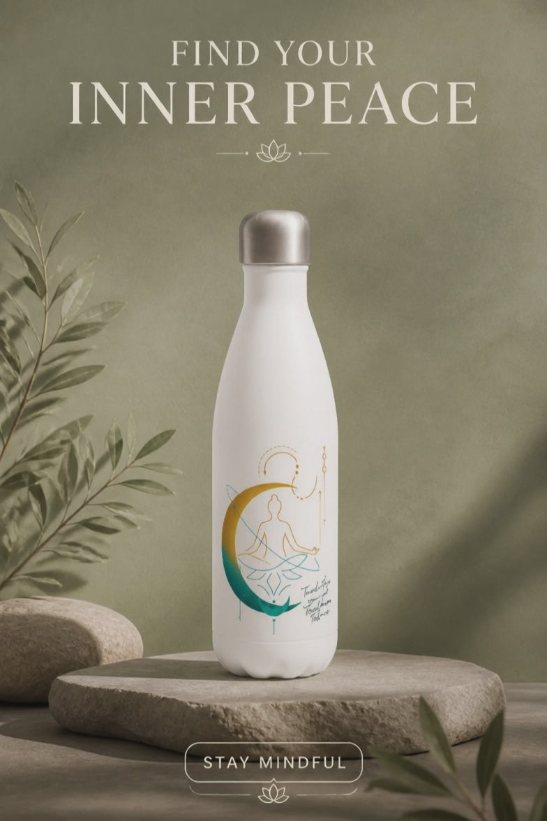 Bílá nerezová láhev na vodu (cca 500 ml) Stillness in Motion